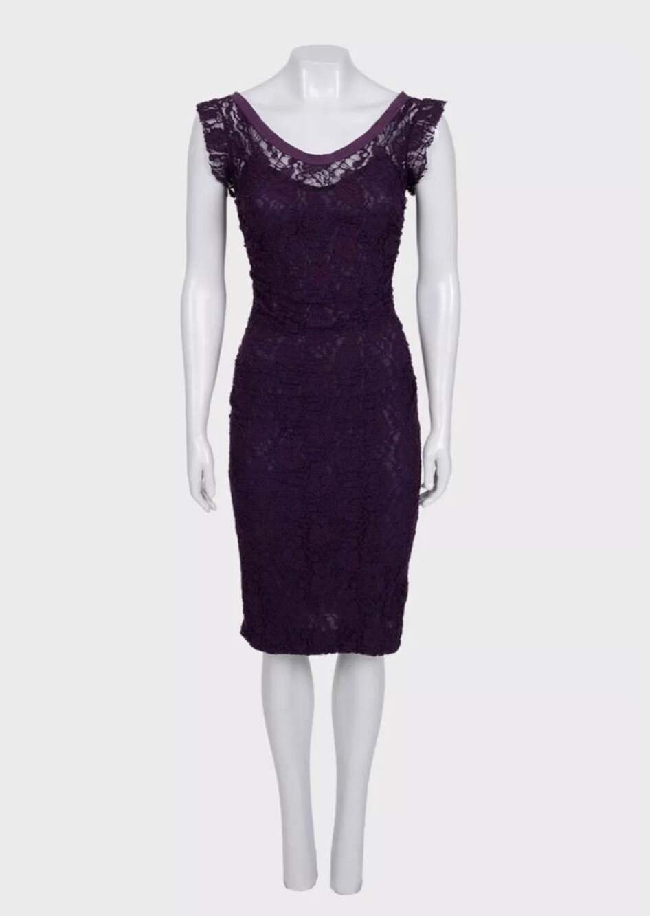 Dolce & Gabbana Purple Lace Mini Dress - IT 40 S